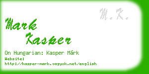mark kasper business card
